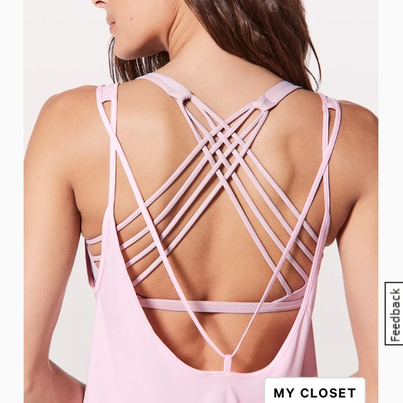 Lululemon Light Pink Strappy-Back Tank Top Size 2 - Picture 1 of 4